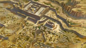 Bird's eye view of ancient Jerusalem.