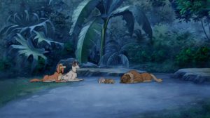 Maya and Jericho the Dogs with their friends, resting in the garden of Maya's owner.