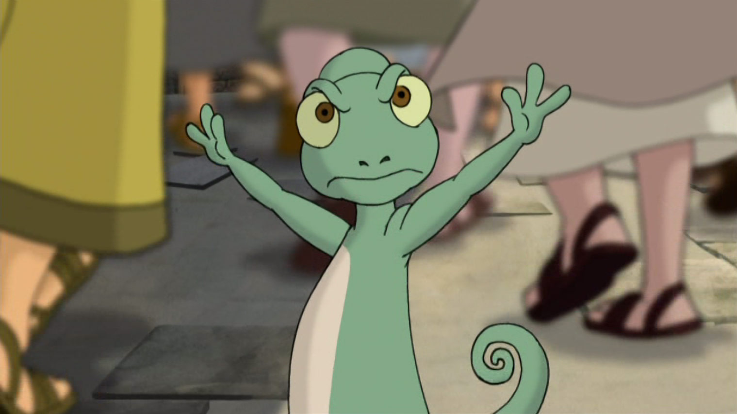 Miguel the Chameleon making himself the center of attention.